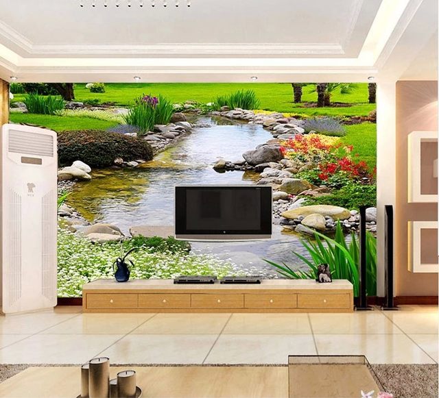 کاغذ دیواری زیبای سه بعدی اتاق پذیرائی