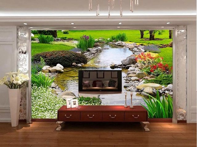 کاغذ دیواری زیبای سه بعدی اتاق پذیرائی